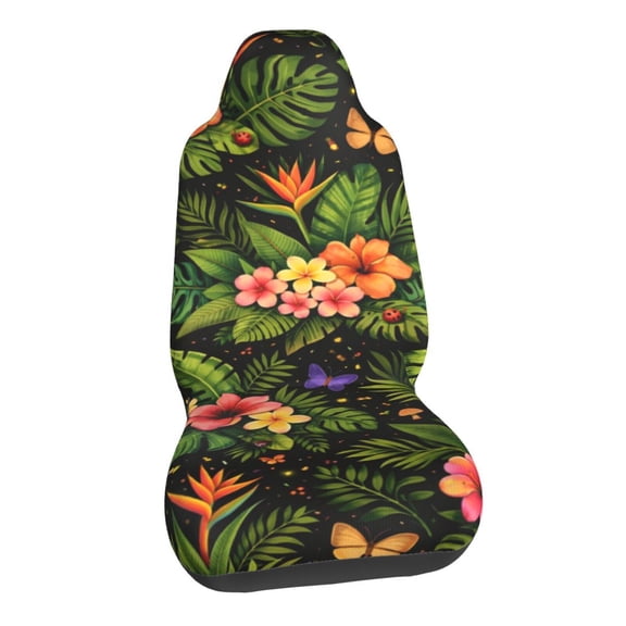 Tropical Floral Jungle Car Seat Covers Stretch Car Seat Protectors Universal Fit