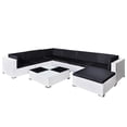 thumbnail image 2 of vidaXL 8 Piece Patio Lounge Set with Cushions Poly Rattan White, 2 of 7