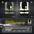 thumbnail image 3 of AYKRM Black X Small High Vis Reflective Safety Vest for Women Men Security vest Pocket Zipper, 3 of 4