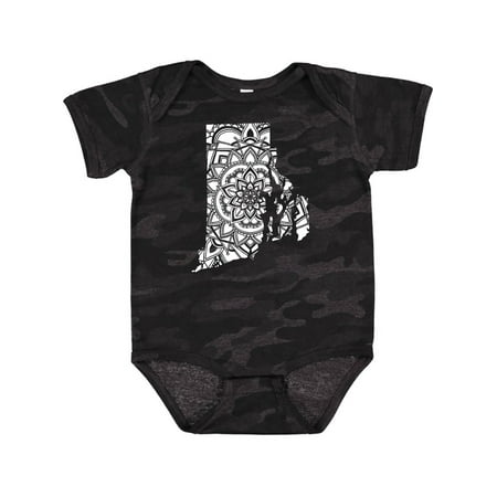 

Inktastic Rhode Island Silhouette Mandala Gift Baby Boy or Baby Girl Bodysuit
