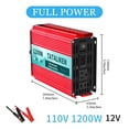 thumbnail image 2 of TATALIKEN 1200 Watts 2400 Watts Pure Sine Wave Power Inverter DC 12V to AC 110V/120V Car Inverter with 2 AC Outlets for Power Tools Home Vehicles RV Truck, LCD Display, 2 of 11
