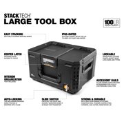 ToughBuilt StackTech Large Tool Box with Auto-Locking Interface and Tray, IP65 Rated