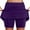 Purple, variant on MIXUE Skirts For Women Summer Solid Color Elastic High Waist Casual Sports A Line Mini Tennis Skirt Outwear,Brown,XXXXXXL