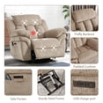 thumbnail image 2 of Bonzy Home Power Lift Chair Remote Control Massage & Heat Recliner Chair Heavy-Duty Electric Lift Chair with USB Charge for Elderly for Living Room & Bedroom Camel, 2 of 8