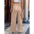 thumbnail image 5 of Women'S Elegant Wrap Front High Waisted Wide Leg Pants Suit Pants Trousers Khaki XXL, 5 of 8