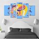 thumbnail image 3 of Cuadro Decorativo Elefante Geométrico Amarillo Juego De 5 Piezas 150x80cm Ideal Para Sala Oficina Comedor Decoración Moderna, 3 of 5