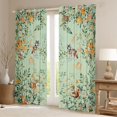 thumbnail image 2 of Erosebridal Tropical Flower Curtains Pack of 2 (42x84 Each), Woodland Animal Wolf Deer Curtains Blackout, Green, 2 of 6