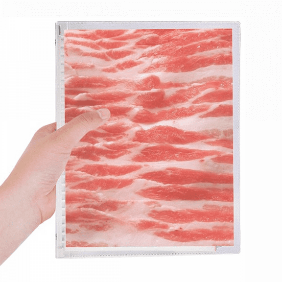 Pork Mutton Fat Meat Food Texture Notebook Loose Diary Refillable Journal Stationery
