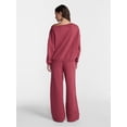 thumbnail image 2 of No Boundaries Fleece Sweatshirt and Wide Leg Pants Set, 2 Piece, Women’s and Women's Plus Sizes XXS-4X, 2 of 4