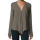 thumbnail image 1 of Minnieouse Tops de manga larga con cuello en V profundo para mujer, blusa sólida, camisetas sueltas de gasa para otoño Type2 NO2, 1 of 6