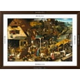 thumbnail image 5 of Art.com The Netherlandish Proverbs (The Blue Cloak or the Topsy Turvy World), 1559 Giclee Print by Pieter Bruegel the Elder, Brown Frame Wall Art, 44" x 32", 5 of 5