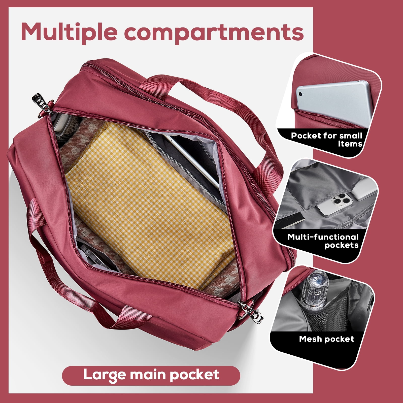 Joyway Travel Duffel Bag with Laptop Compartment, 15.6" Carry-On Bag, Sports Gym Bag with Shoulder Strap, Weekend Travel Bag