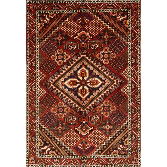 Ahgly Company Machine Washable Indoor Rectangle Traditional Light Brown Area Rugs, 6' x 9'