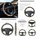 thumbnail image 3 of Renewold American Tribal Brown Cow Print Retro Car Seat Cover Full Set Car Accessories, with Steering Wheel Cover Seat Belt Cover Car Coasters Keychain Universal Fit Most Vehicles SUV Sedans, 11 PCS, 3 of 7
