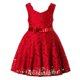 thumbnail image 2 of Vestido de princesa de encaje de niña de la flor formal de boda rojo 3-4 años, 2 of 8