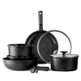 thumbnail image 1 of Juego de utensilios de cocina CAROTE, 11 unidades, antiadherentes, de inducción con mango, color negro, 1 of 8
