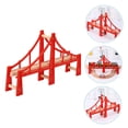 thumbnail image 4 of Minkissy Train Track Model Parts Red Wooden Suspension Bridge for Logic Theory Improvement 1Set, 4 of 8