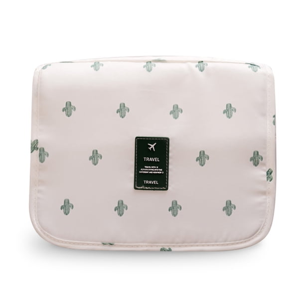 Colgante de aseo Bolso Oxford Paño Cosmético Organizador de gran capacidad con gancho Bolsas de almacenamiento Bolsas de almacenamiento Accesorio de inodoro Cactus blanco Guardurnaity HA010962-02