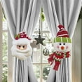 thumbnail image 6 of Christmas Curtain Buckle,2PCS Snowman Santa Curtain Tiebacks Holdback Fastener Cartoon Doll Holder for Home Party Window Decorations Xmas Bottle Topper Ornaments Supplies(Santa Claus + Snowmen), 6 of 9