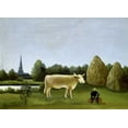 thumbnail image 2 of Rousseau, Henri 14x11 Black Ornate Wood Framed with Double Matting Museum Art Print Titled - View Surrounding Paris, 2 of 4