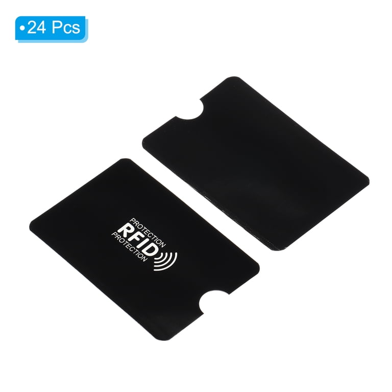Uxcell Rfid Blocking Sleeves Aluminum Identity Theft Prevention Credit Cards Secure Protector Holders Sleeves for NFC Purses Black