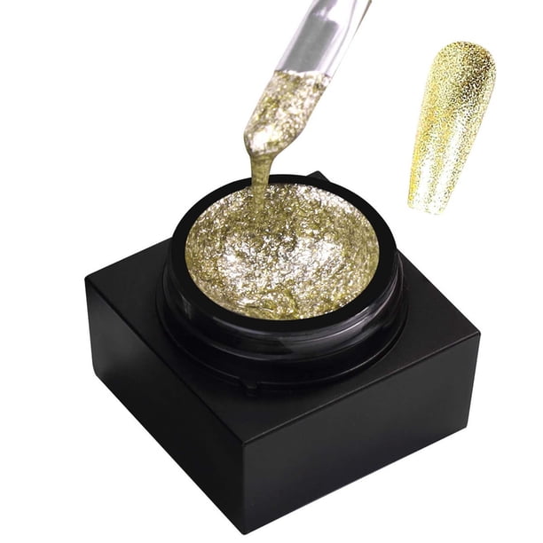 Fiudx Pegamento para Uñas, Esmalte Metálico Alto Brillo, Fórmula En Gel de Larga Duración, Acabado Saludable Sin Olor, Aceite de Uñas con Estilo, Uso Profesional, Ocasiones de Moda, Frasco de 5 Ml