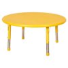 Round Resin Adjustable Activity Table in Yellow