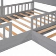 thumbnail image 2 of Twin Size Wood Platform Bed Frame with Slatted Frame and Fence, Gray for Bedroom, 2 of 13
