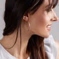 thumbnail image 5 of Humble Chic Geometric Marquise Threader Hoops - 925 Sterling Silver Plated, 1.75", 5 of 9