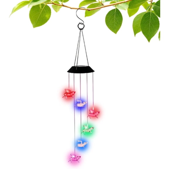 Solar Wind Chimes Color Changing LED Animal for Porch Entryway Garden