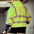 thumbnail image 5 of Pitauce Mens Hi Vis Hoodies, Zip Up Safety Jacket with Reflective Strips, High Visibility Work Hoodie for Construction (Available in Big & Tall), 5 of 6