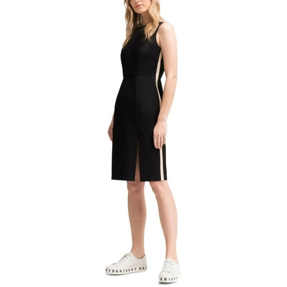 DKNY Side-Stripe Sheath Dress Black 6
