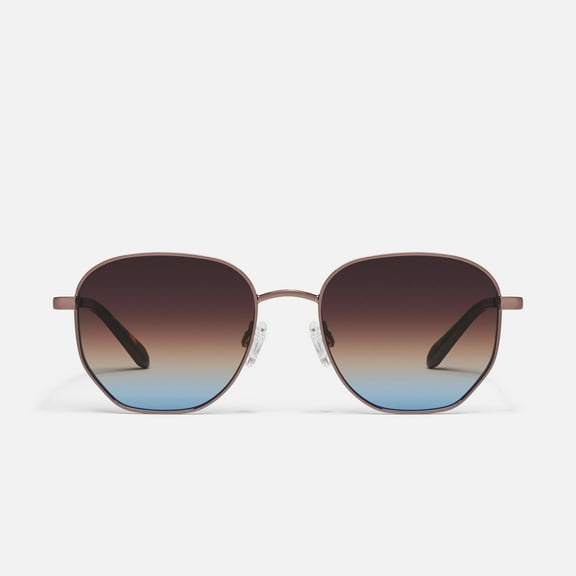 Quay Australia Big Time Square Sunglasses, Chocolate/Brown Blue