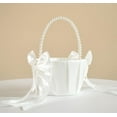 thumbnail image 7 of Flower Girl Basket with Pearl Handle, Ivory Fariy Wedding Baskets for Flower Girls, Set of 4, 7 of 7