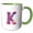 Green/White, variant on 3drose, Alluring Letter K. Gorgeous Colorful Spring Flowers Artsy Gift, 11oz Two-tone Green Mug