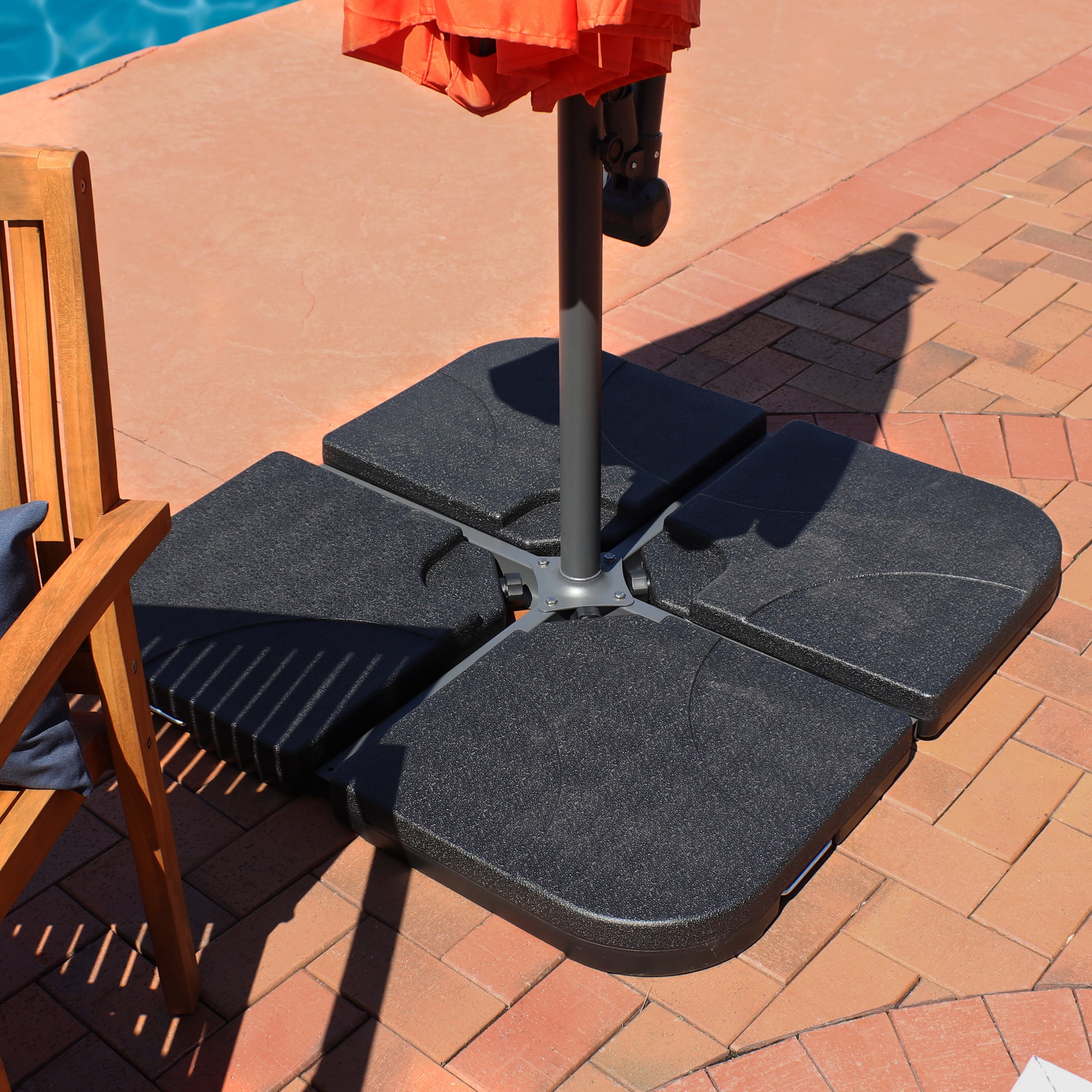 Sunnydaze 50 lb Black Cantilever Umbrella Base Weight, 4 Count