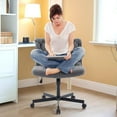 thumbnail image 4 of Luku Contemporary Criss Cross Office Chair on Wheels, Armless Wide Seat, 360° Swivel, Height Adjustable for Home Office, Study, and Vanity Use, 4 of 7