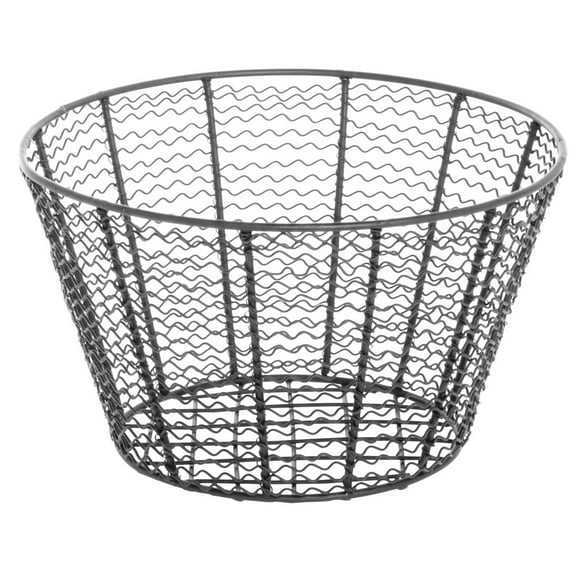 HUBERT Wire Storage Basket Round Black Steel - 11 13/16 Dia x 6 11/16 H