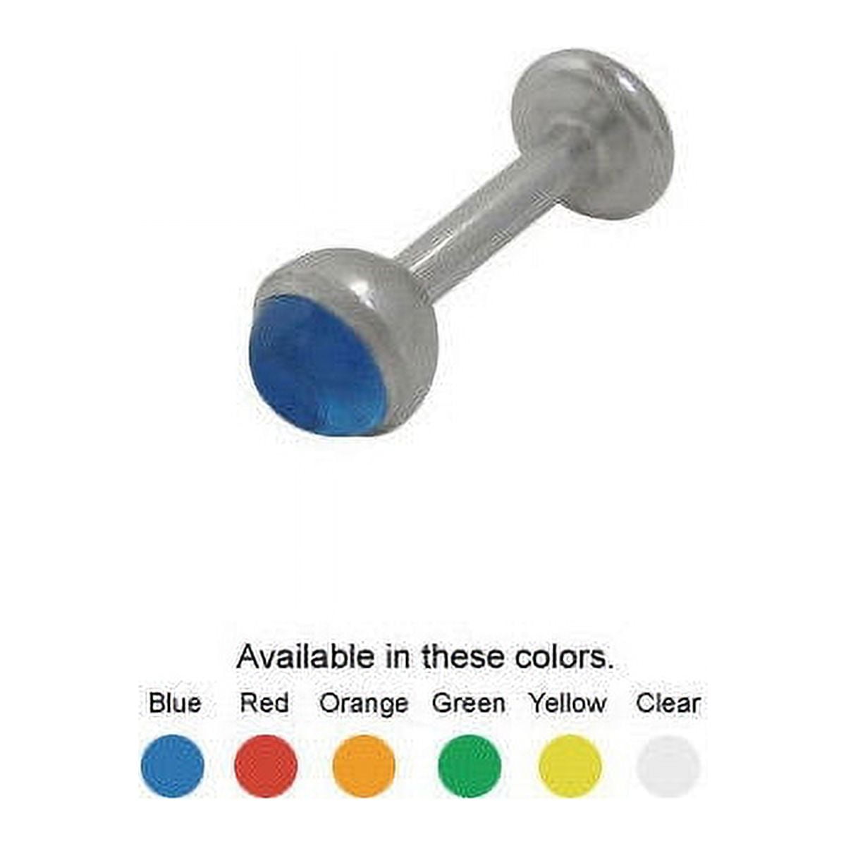 Labret Monroe Surgical Steel with UV Acrylic Design Bead - 6 Colors Available