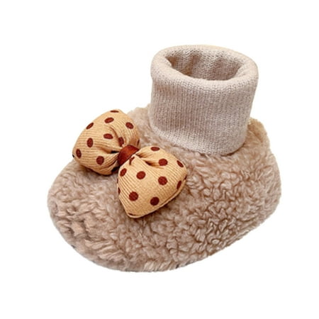 

Baby Girl Shoes 4 Winter Children Baby Toddler Shoes For Boys And Girls Flat Sock Shoes Plush Warm And Comfortable Cute Polka Dot Bow Girls Canvas Shoes