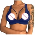 thumbnail image 4 of Aboser Push Up Bras for Women See Through Balconette Bra Lightly Mesh Sheer Bralettes Cut Out Wireless Bra Comfort 1/2 Cup Lingerie, 4 of 7
