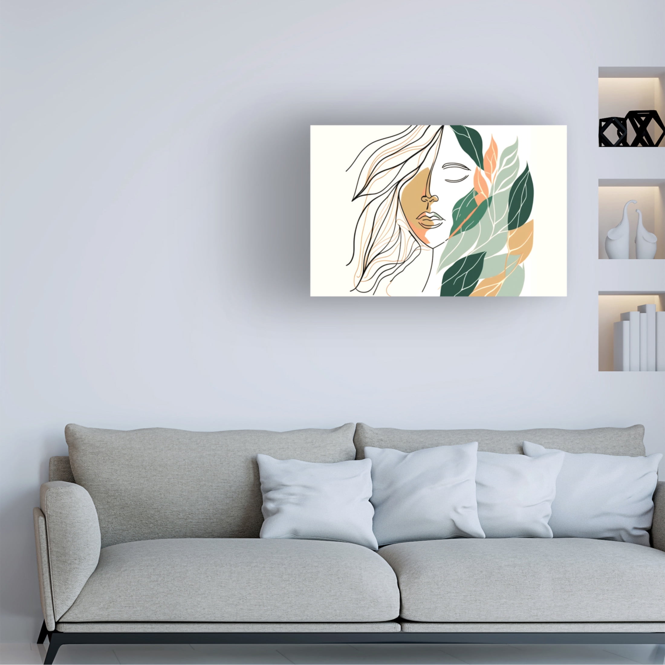 Canvas Wall Art - Ray Heere 'Botanical Minimalism Portraits 4' Wall Art for Living Room, Bedroom, or Office Décor by Trademark Fine Art - 24 x 16 Inches