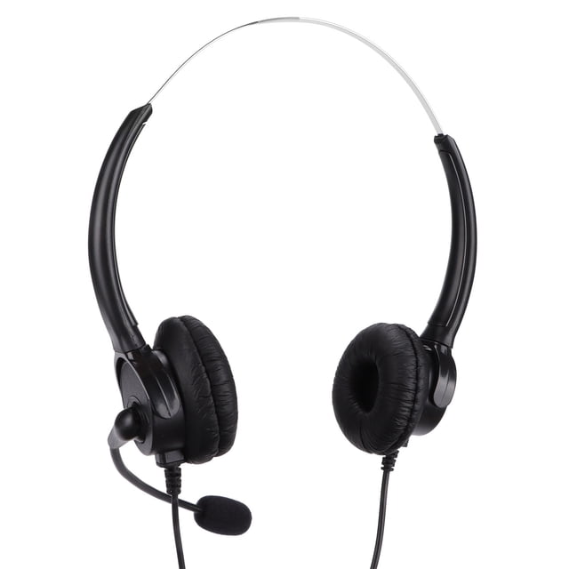 Auriculares Telefónicos, Auriculares Telefónicos Con Cabecera de Cristal RJ9 Ajustable Con Micrófono para el Servicio Al Cliente