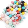 thumbnail image 3 of VOLKMI 100pcs Silicone Beads Diy Round Shape Polygonal Accessories Kit Handmade Crafts For Making Keychain Bracelet Necklace, 3 of 6