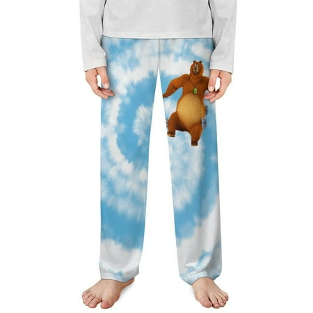 Bear Cartoon Grizzy And The Lemmings Comfy Pajamas For Kids Cozy Lounge Straight Leg Home Sleeping Pants Childrens Sleep Bottoms Sleepwear For Boys Girls