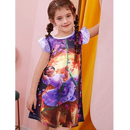 

Encanto Isabella Mirabel Dress Princess Nightdress Short Sleeve Nightie for Kids Fancy Dress Cartoon Family Outfit