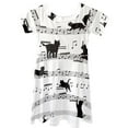 thumbnail image 3 of Renewold Fashion Summer Dresses for Teens Girls 13-14 Years Old Music Notes Black Cats Short Sleeve Crewneck Party Dresses Casual Twirly Skater Dress, 3 of 5