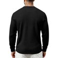 thumbnail image 5 of Men's Henley Long Sleeve Shirt Textured Jacquard Knit Button Down Casual Top for Fall Everyday Wear, 5 of 8