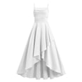 thumbnail image 4 of Vornjynx Girls Party Dresses Flowy Maxi High-Low Fit Square Neck Sleeveless Summer Formal Wedding Dressy Dress White Size 6, 4 of 7