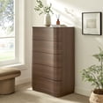 thumbnail image 2 of Modway Mirae Commode de Chambre Courbée à 5 Tiroirs en Bois d'Ingénierie, Chêne Brun Brossé, 2 of 9
